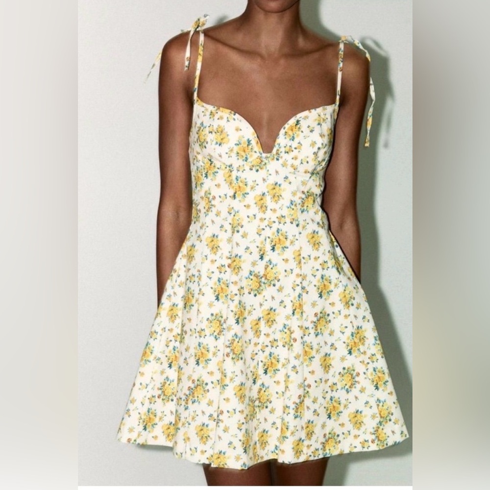 Zara Floral Poplin Dress  - S
